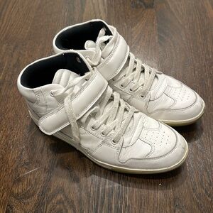 Zara White Hightop Sneakers Leather 38